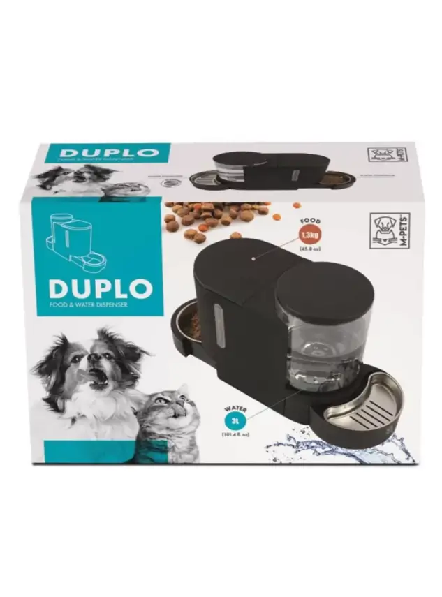 10530399 M-Pets Duplo Mama Ve Su Kabı Hazneli Black 3L/1.3Kg - 1