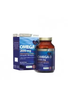 Nutraxin Omega 3 Balık Yağı 2000 mg 60 SoftGel