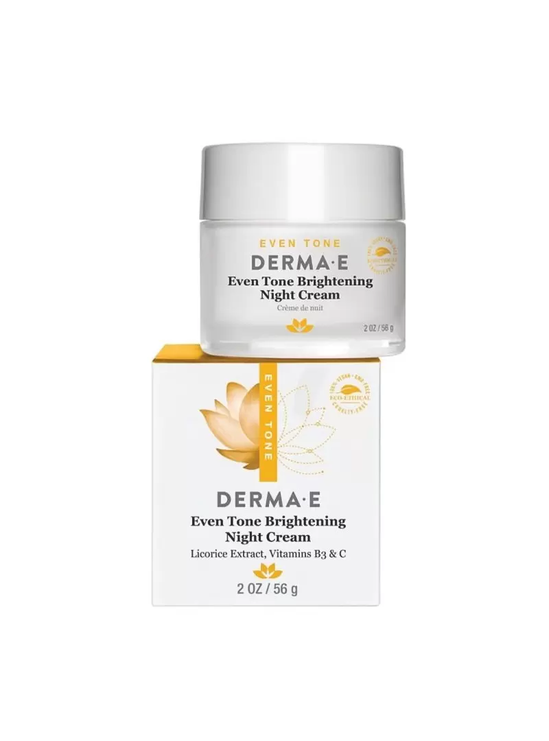 Derma E Evenly Radiant Brightening Night Creme 56 g - Aydınlatıcı Gece Bakım Kremi