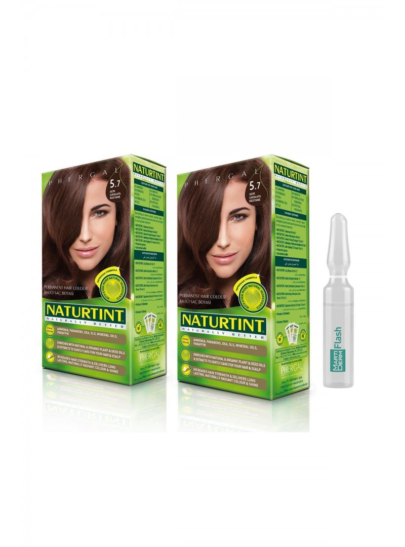 NATURTINT 2'li Set 5.7 Açık Çikolata Kestane Kalıcı Saç Boyası