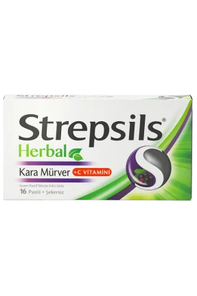 Strepsils Herbal Kara Mürver+C Vitamini 16 Pastil