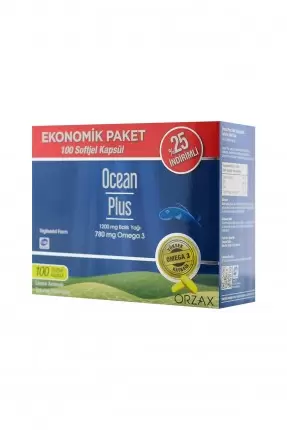 Ocean Plus 1200mg Limon Aromalı Takviye Edici 100 Kapsül | Ekonomik Paket