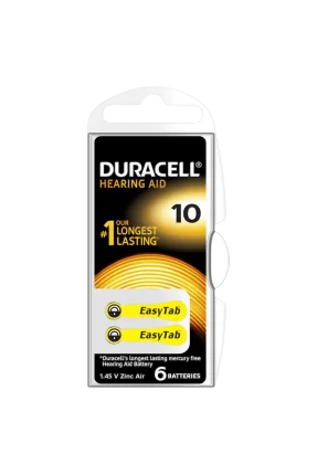 Duracell Activair İşitme Cihazı Pili 6'lı No: 10