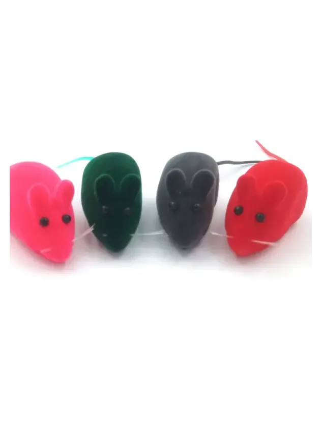 4Lü Renkli Öten Fare Oyuncak - 1