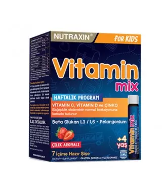 Nutraxin Vitamin Mix For Kids ( Çilek Aromalı ) 7x25 ml