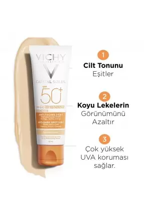 Vichy Capital Soleil 3in1 Anti Dark Spot Leke Karşıtı Renkli Güneş Kremi Spf50 50ml