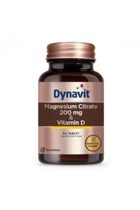 Dynavit Magnesium Citrate 200 mg & D Vitamini 60 Tablet