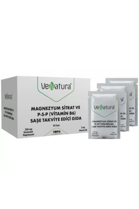 VeNatura Magnezyum Sitrat P-5-P Vitamin B6 60 Saşe