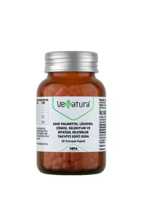 VeNatura Saw Palmetto, Likopen, Çinko, Selenyum 60 Yumuşak Kapsül