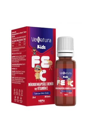 VeNatura Kids Mikroenkapsüle Demir ve Vitamin C Takviye Edici Gıda 20 ml