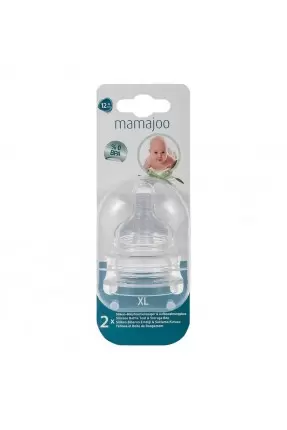 Mamajoo %0 BPA Silikon Biberon Emziği İkili XL No.4 Yoğun Akış