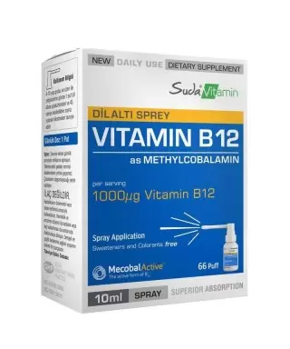 Suda Vitamin Vitamin B12 Dil Altı Spreyi 10 ml (S.K.T 02-2025)