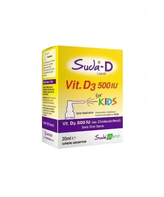 Suda Vitamin Vitamin D3 500IU For Kids 20 ml (S.K.T 02-2025)