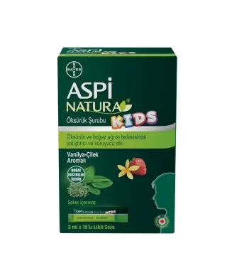 Aspi Natura Kids 5 ml x 16 Saşe - Vanilya Çilek Aromalı