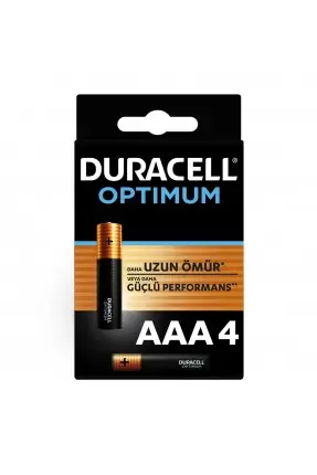 Duracell Optimum Alkalin AAA İnce Kalem Piller 4’lü Paket