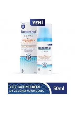 Bepanthol Derma Yüz Bakım Kremi Nemlendirici&Besleyici Spf 25 50 ml (S.K.T 06-2023)