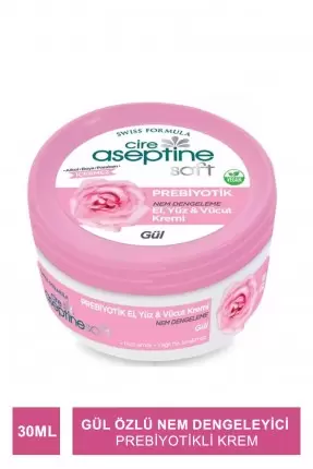 Cire Aseptine Soft Gül Özlü Nem Dengeleyici ve Besleyici Prebiyotikli Krem 30 ml