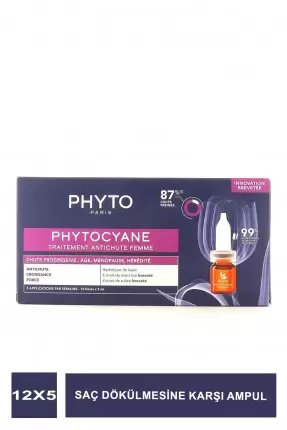 Phyto Phytocyane Kadın Tipi Kronik Saç Dökülme Karşıtı 12 x 5 ml Ampul