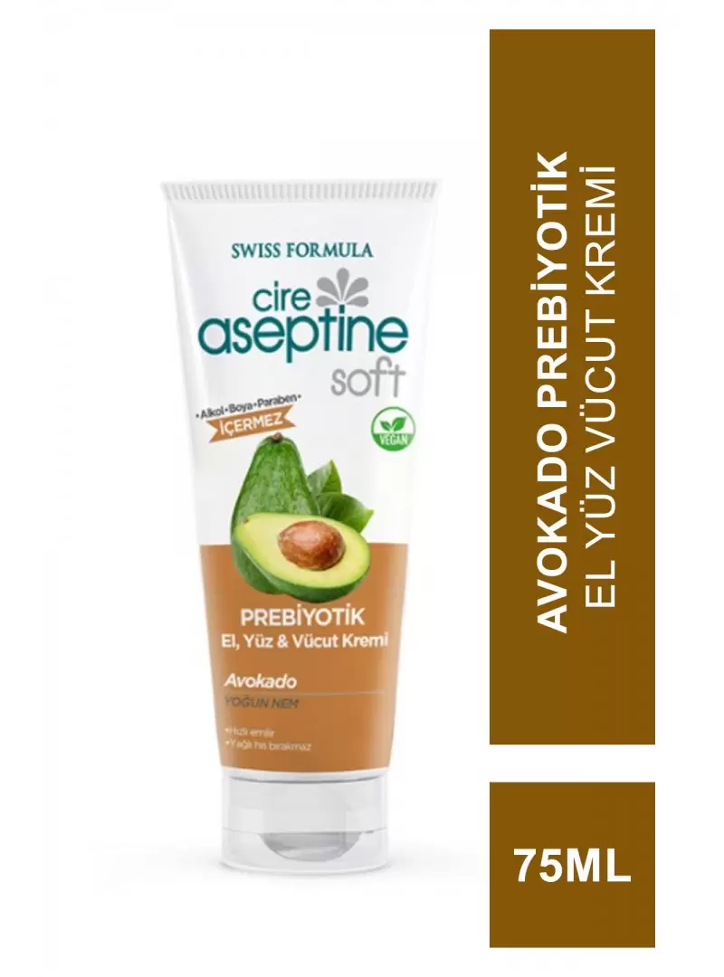 Cire Aseptine Soft Prebiyotik El Yüz Vücut Kremi Avokado 75 Ml