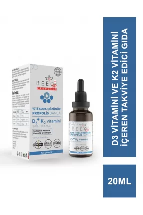 Beeo Up Propolis D3+K2 Vitamini %15 Suda Çözünür Damla 20 ml (S.K.T 04-2024)