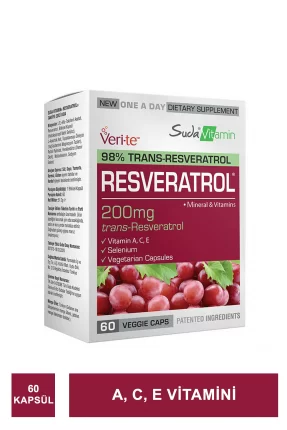 Suda Vitamins Resveratrol 200 mg 60 Vegi Kapsül