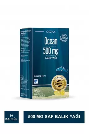 Ocean 500 mg Saf Balık Yağı 60 Kapsül (S.K.T 06-2025)