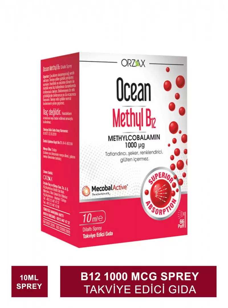 Ocean Methyl B12 1000 MCG Sprey 10 ML (S.K.T 04-2024)