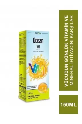 Ocean VM Vitamin Mineral Şurup Portakal Aromalı 150 ml (S.K.T 06-2024)