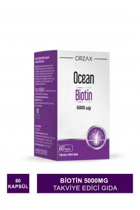 Ocean Biotin 5000mg 60 Kapsül Takviye Edici Gıda (S.K.T 08-2025)