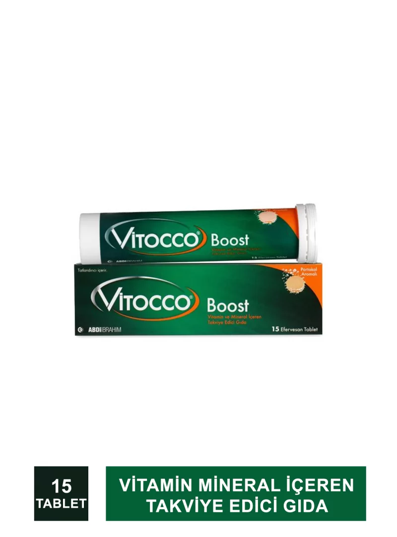 Vitocco Boost Vitamin Mineral İçeren Takviye Edici Gıda 15 Efervesan Tablet