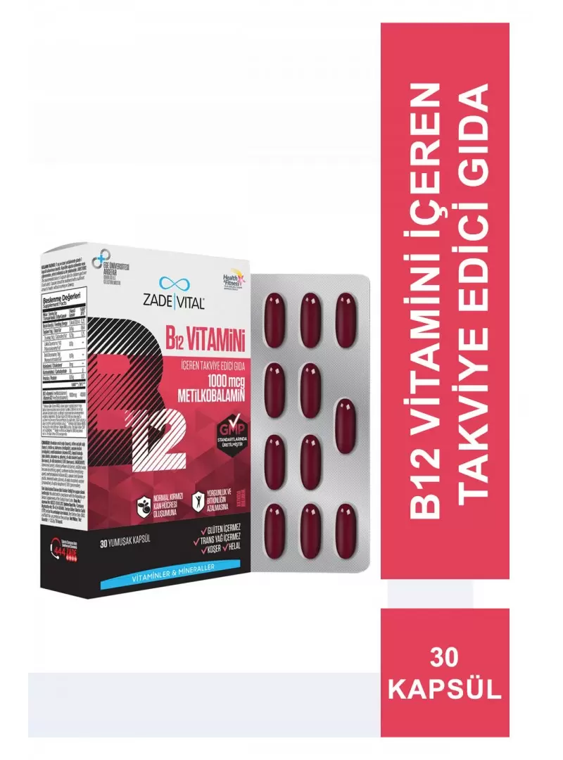 Zade Vital B12 Vitamini 30 Kapsül