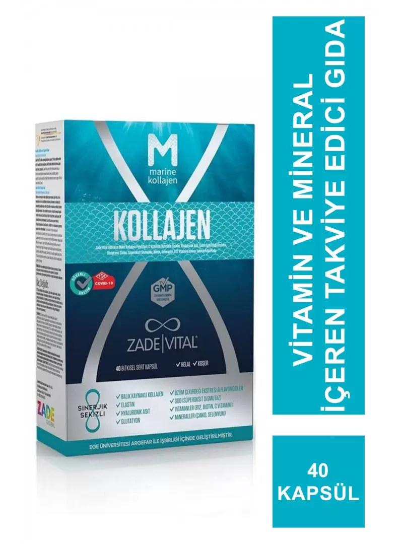 Zade Vital Marine Collagen + Hyaluronic Acid 40 Kapsül