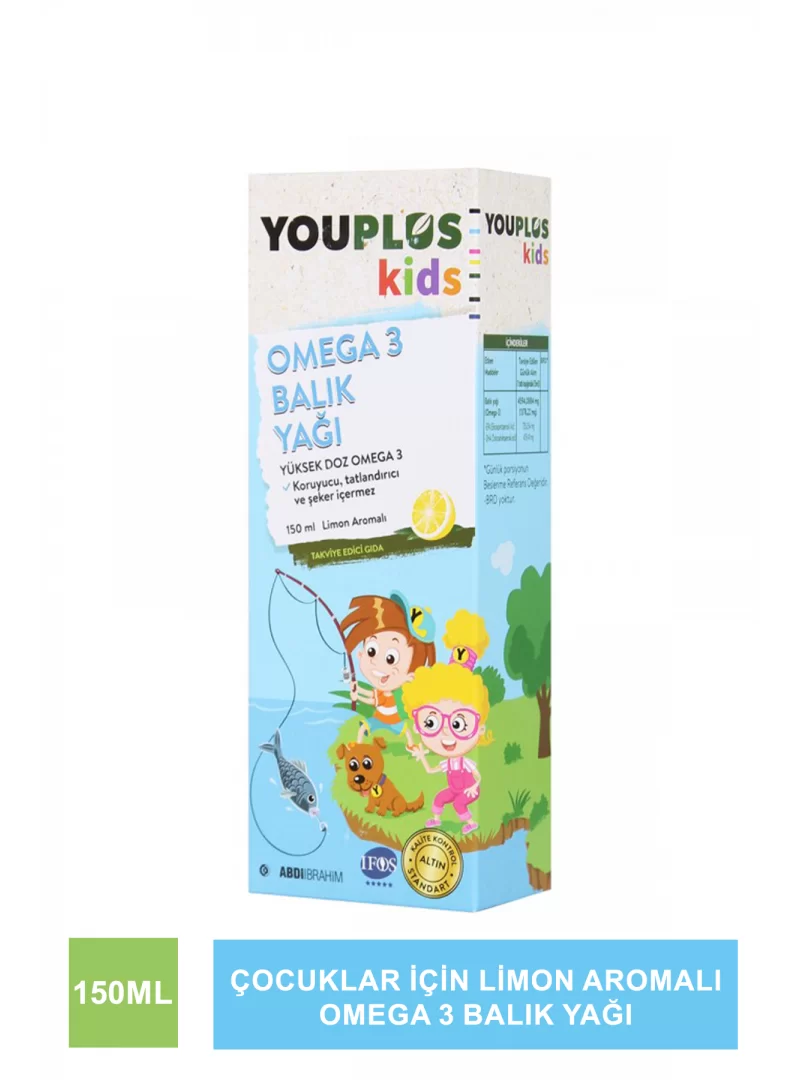 Youplus Kids Omega 3 Balık Yağı 150 ml