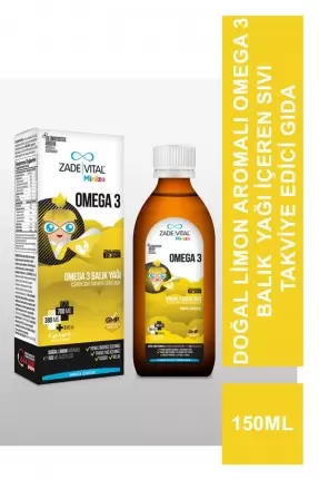 Zade Vital Miniza Omega 3 Balık Yağı Limon Aromalı 150 ml