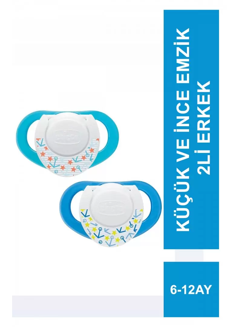 Chicco Physio Compact Küçük ve İnce Emzik 6-16 Ay 2li Erkek