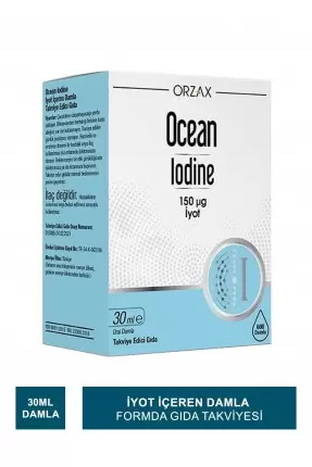 Ocean Iodine 150 μg İyot Takviye Edici Gıda 30 ml (S.K.T 04-2024)