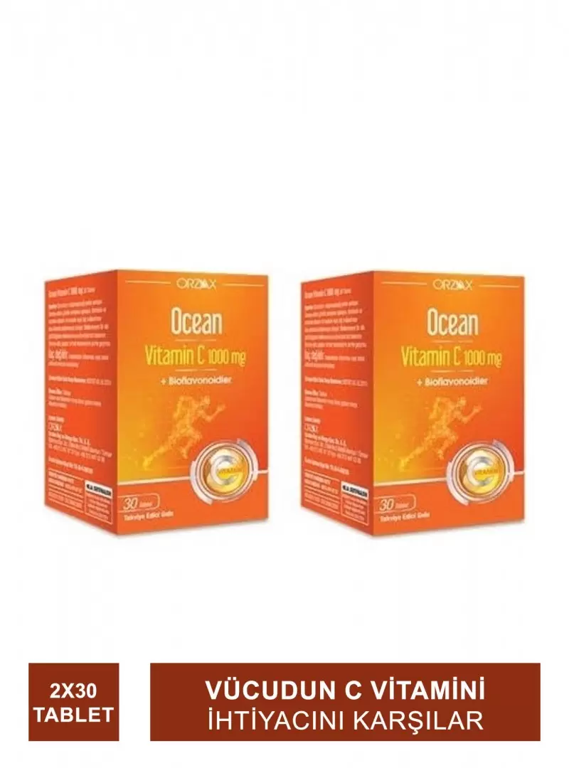 Ocean Vitamin C 1000 mg 30 Tablet x 2 Adet (S.K.T 09-2023)