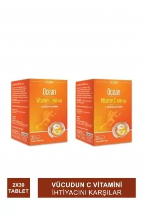 Ocean Vitamin C 1000 mg 30 Tablet x 2 Adet (S.K.T 09-2023)