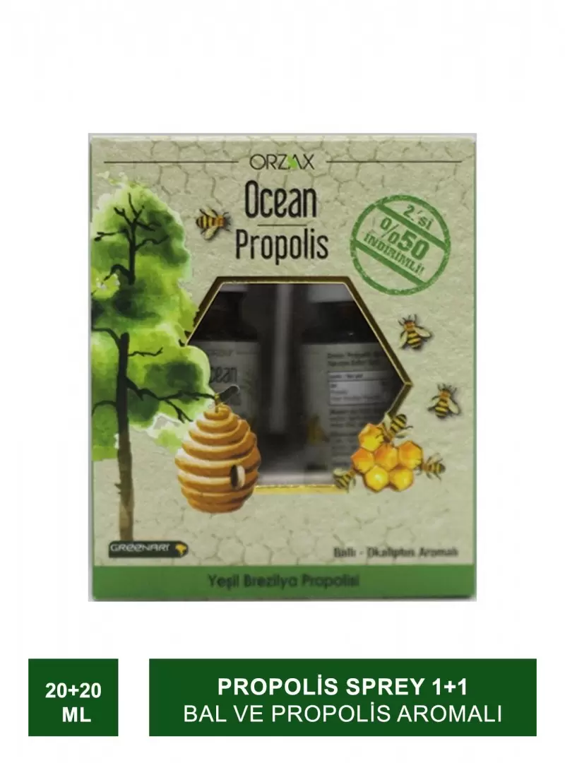 Ocean Propolis Sprey 1+1 ( Bal ve Propolis Aromalı ) 20+20 ml (S.K.T 04-2024)