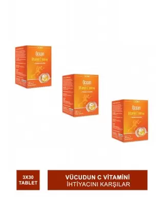 Ocean Vitamin C 1000 mg 30 Tablet x 3 Adet