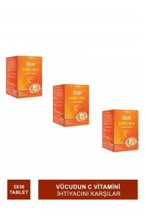 Ocean Vitamin C 1000 mg 30 Tablet x 3 Adet (S.K.T 09-2023)