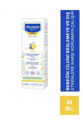 Mustela Nourishing Cream With Cold Cream Face 40 ml Yüz Kremi (S.K.T 08-2024)