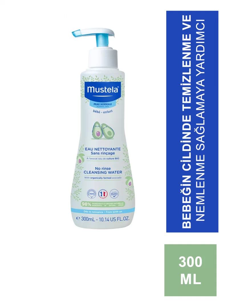 Mustela No Rinse Cleansing Water 300 ml Durulama Gerektirmeyen Temizleme Sıvısı (S.K.T 03-2025)