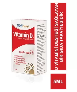 Wellcare Vitamin D3 600 IU 5ml