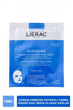 Lierac Sunissime After Sun Soothing Rescue Mask 18 ml Güneş Sonrası Nemlendirici ve Yatıştırıcı Maske