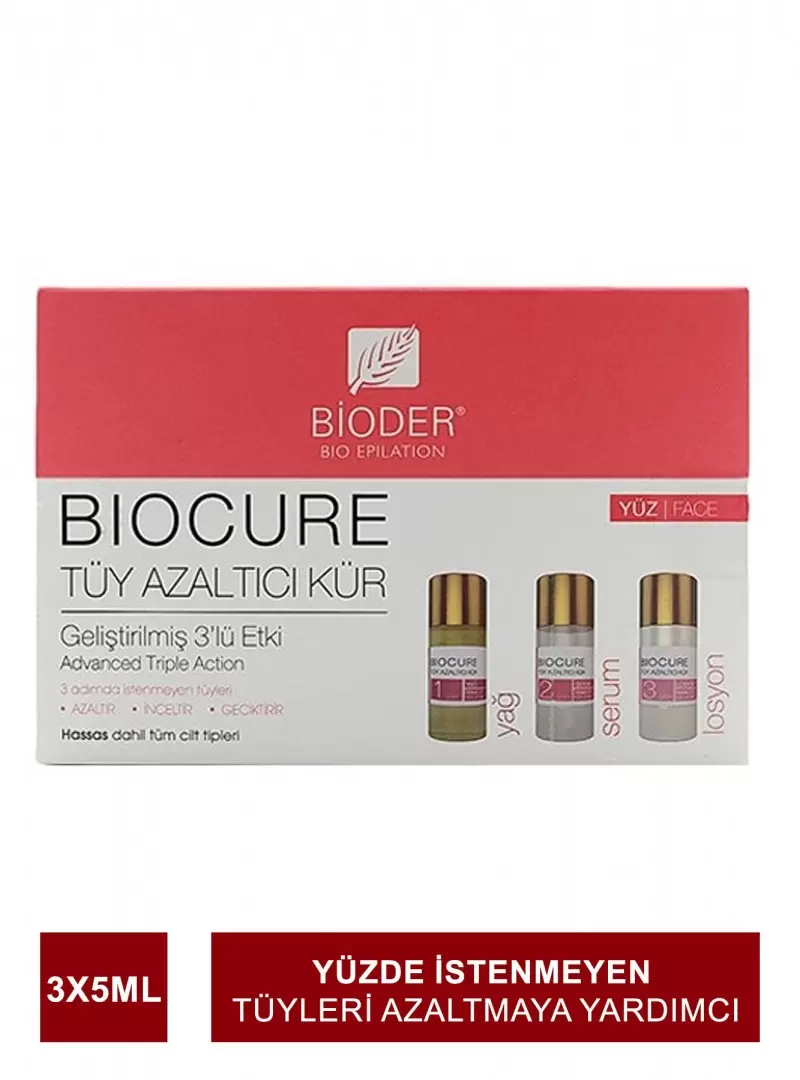 Bioder Biocure Tüy Azaltıcı Yüz Kürü 3x5 ml