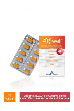 ARwell Beta Glukan -Propolis - Vitamin C- Çinko 200 mg*30 Tablet