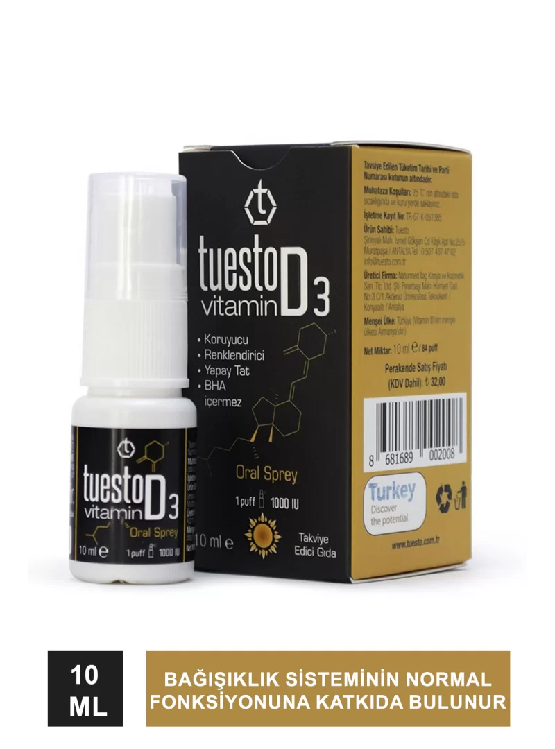 Tuesto Vitamin D3 1000IU Oral Sprey 10ml