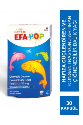 New Life EFA Pop 30 Kapsül Çiğnenebilir Balık Yağı