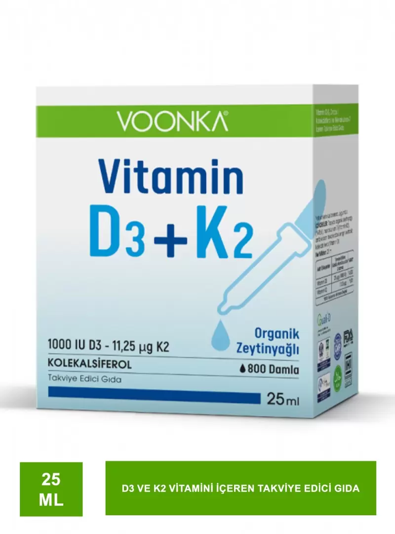 Voonka Vitamin D3+K2 Damla 25 ml